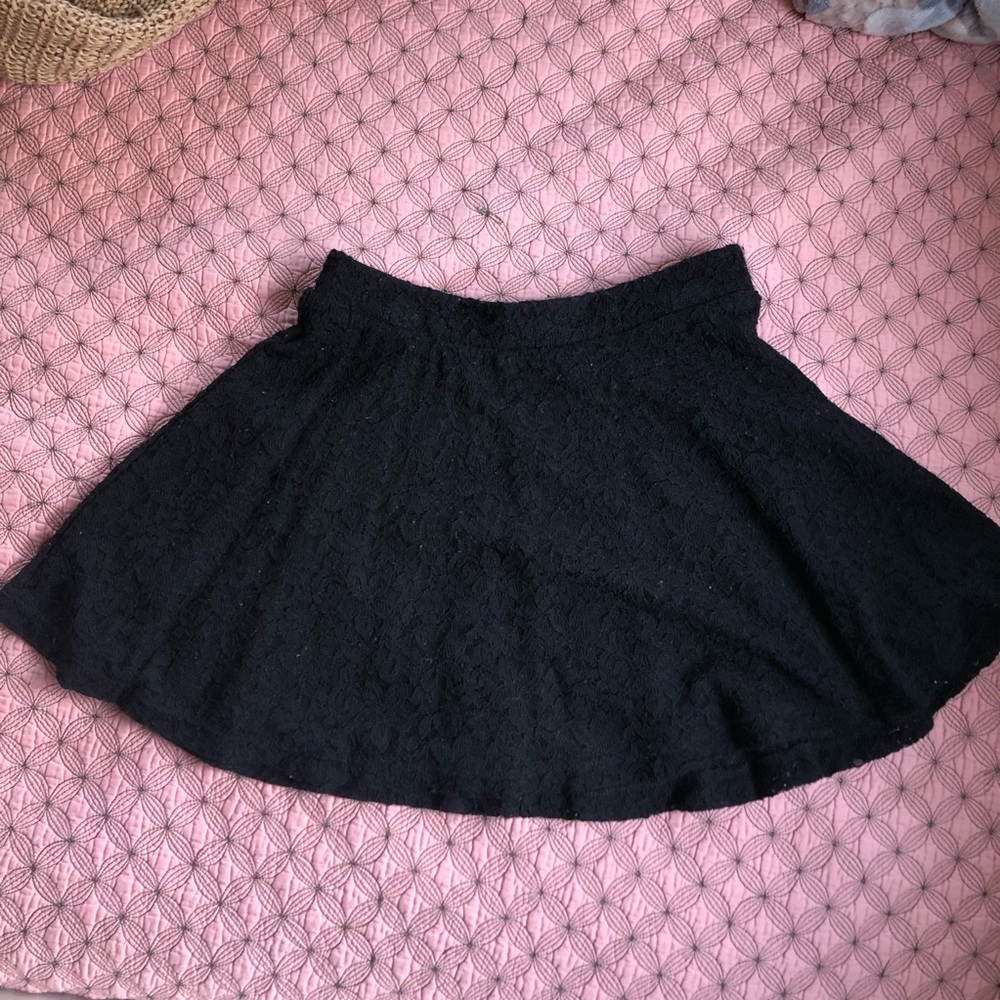 forever 21 black lace skater skirt